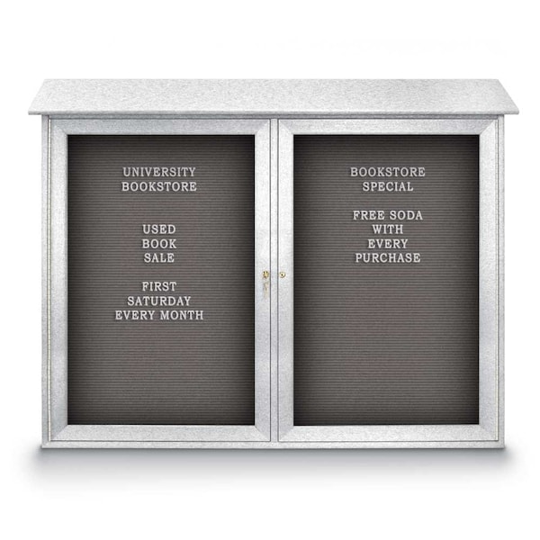 Indoor Enclosed Combo Board, 48"x36", Satin Frame/Green & Burgundy